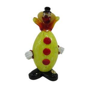 Vintage Murano Glass Clown Figurine Handcrafted Italian Art Collectible